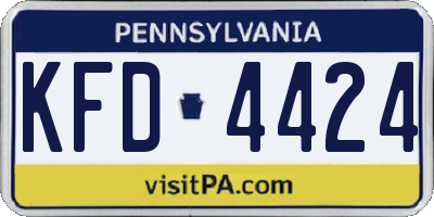 PA license plate KFD4424