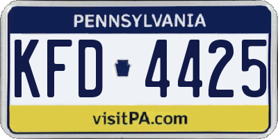 PA license plate KFD4425