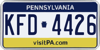 PA license plate KFD4426