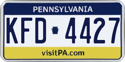 PA license plate KFD4427