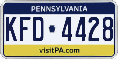 PA license plate KFD4428