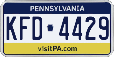 PA license plate KFD4429