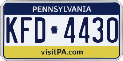 PA license plate KFD4430