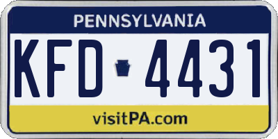 PA license plate KFD4431