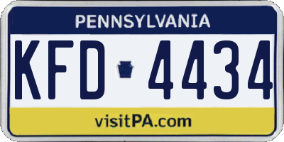 PA license plate KFD4434