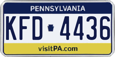 PA license plate KFD4436