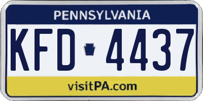 PA license plate KFD4437