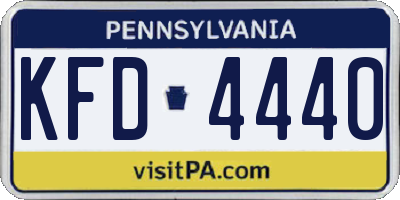 PA license plate KFD4440