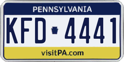 PA license plate KFD4441