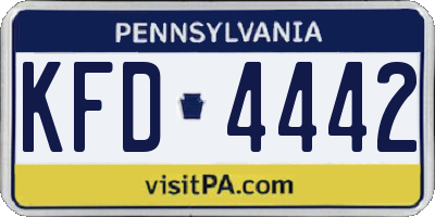 PA license plate KFD4442