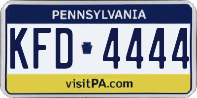 PA license plate KFD4444