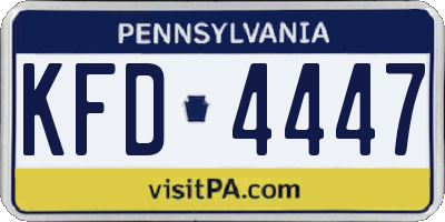 PA license plate KFD4447