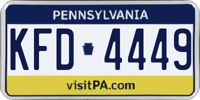 PA license plate KFD4449