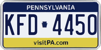 PA license plate KFD4450