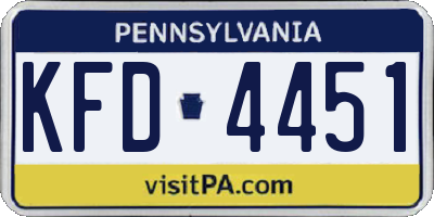 PA license plate KFD4451