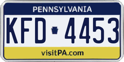 PA license plate KFD4453