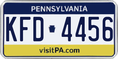 PA license plate KFD4456