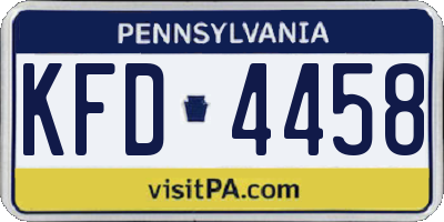 PA license plate KFD4458