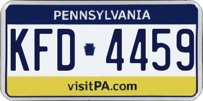 PA license plate KFD4459