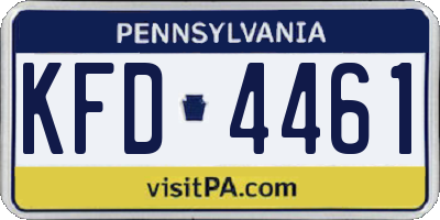 PA license plate KFD4461
