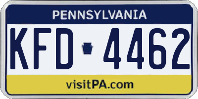 PA license plate KFD4462