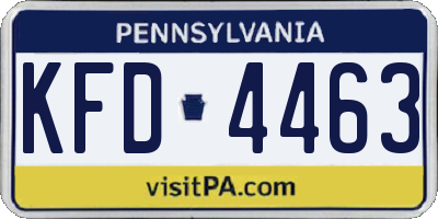 PA license plate KFD4463