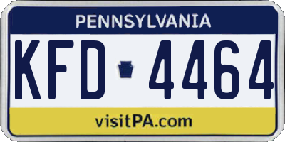 PA license plate KFD4464