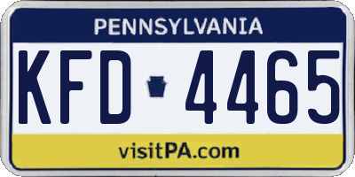 PA license plate KFD4465
