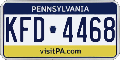 PA license plate KFD4468