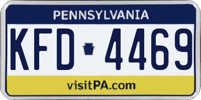 PA license plate KFD4469