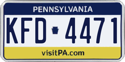PA license plate KFD4471