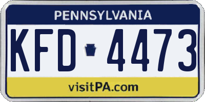 PA license plate KFD4473