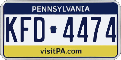 PA license plate KFD4474