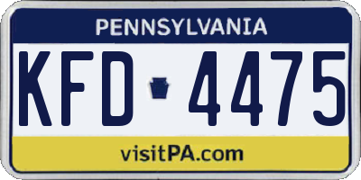 PA license plate KFD4475