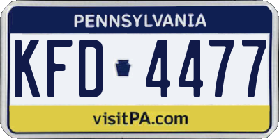 PA license plate KFD4477
