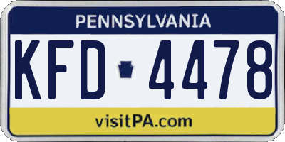 PA license plate KFD4478