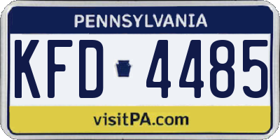 PA license plate KFD4485