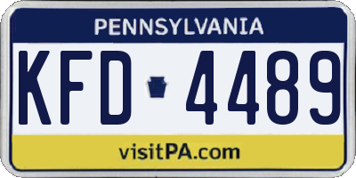 PA license plate KFD4489