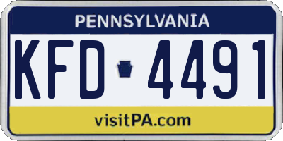 PA license plate KFD4491