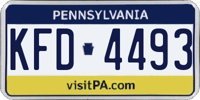 PA license plate KFD4493