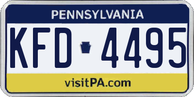 PA license plate KFD4495