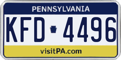 PA license plate KFD4496