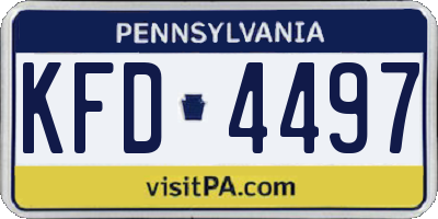 PA license plate KFD4497