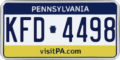 PA license plate KFD4498