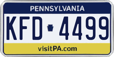 PA license plate KFD4499