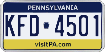 PA license plate KFD4501