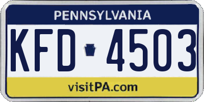 PA license plate KFD4503