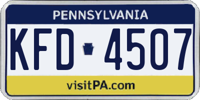PA license plate KFD4507