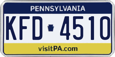 PA license plate KFD4510
