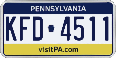 PA license plate KFD4511